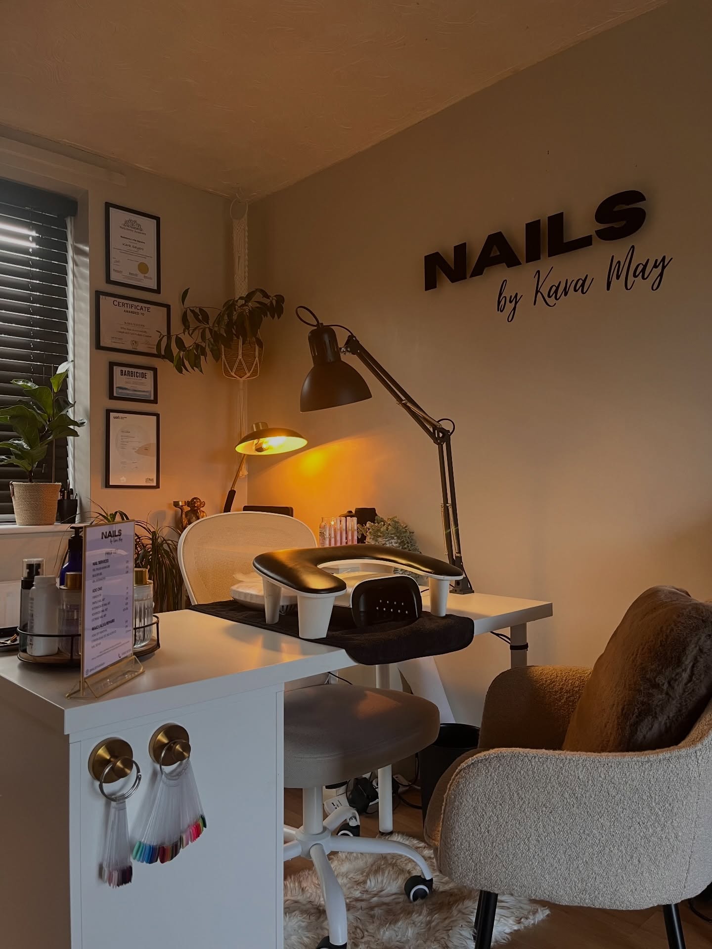 Full studio view with warm lighting